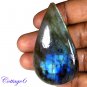 CERTIFIED 94.90Cts. NATURAL GOLDEN FLASH LABRADORITE CABOCHON GEMSTONE C6-2626