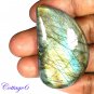 CERTIFIED 88.70Cts. NATURAL GOLDEN FLASH LABRADORITE CABOCHON GEMSTONE C6-2629