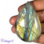 CERTIFIED 147.45Cts. NATURAL GOLDEN FLASH LABRADORITE CABOCHON GEMSTONE C6-2615