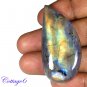 CERTIFIED 60.35Cts. NATURAL GOLDEN FLASH LABRADORITE CABOCHON GEMSTONE C6-2654