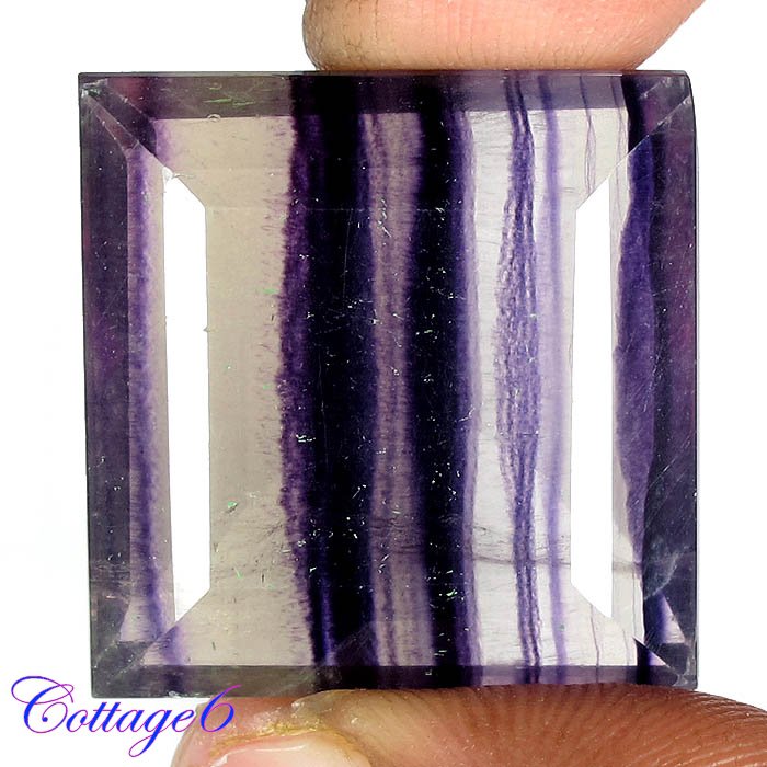 CERTIFIED 68.73Cts. NATURAL PURPLE FLUORITE CUT GEMSTONE C6-05