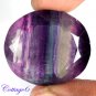 CERTIFIED 60.10Cts. NATURAL PURPLE FLUORITE CUT GEMSTONE C6-11