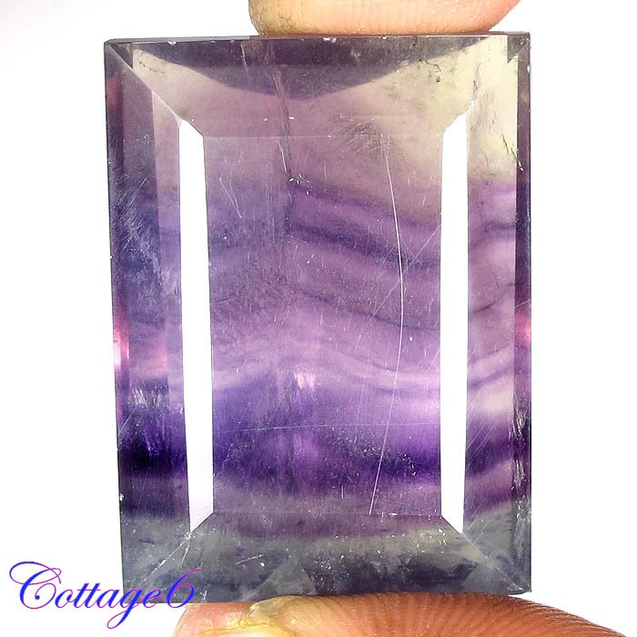 CERTIFIED 84.08Cts. NATURAL PURPLE FLUORITE CUT GEMSTONE C6-06