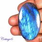 CERTIFIED 68.93Cts. NATURAL LABRADORITE BLUE FLASH CABOCHON GEMSTONE C6-23