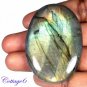 CERTIFIED 180.67Cts. NATURAL GOLDEN FLASH LABRADORITE CABOCHON GEMSTONE C6-234