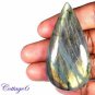 CERTIFIED 134.25Cts. NATURAL GOLDEN FLASH LABRADORITE CABOCHON GEMSTONE C6-238