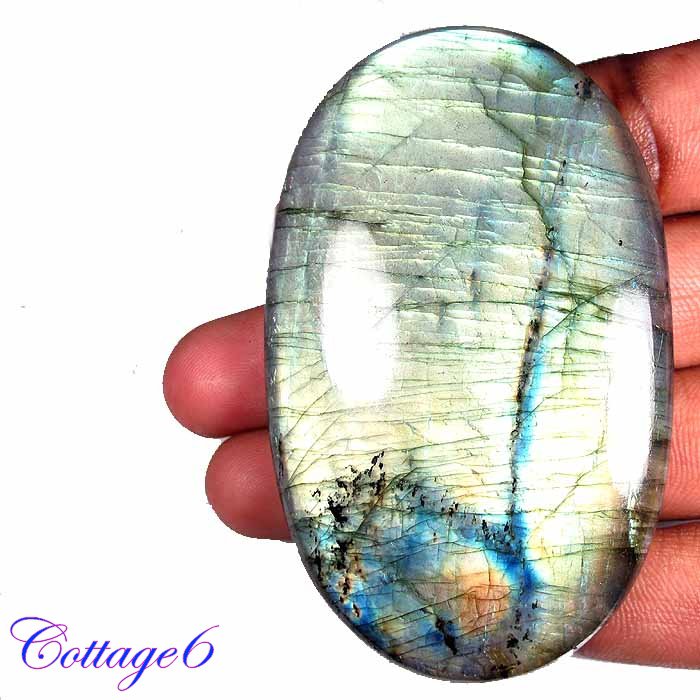 CERTIFIED 315.52Cts. NATURAL GOLDEN FLASH LABRADORITE CABOCHON GEMSTONE C6-257