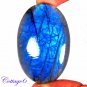 CERTIFIED 124.26Cts. NATURAL LABRADORITE BLUE FLASH CABOCHON GEMSTONE C6-26