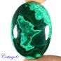 CERTIFIED 96.24Cts. NATURAL GREEN MALACHITE CABOCHON GEMSTONE C6-220