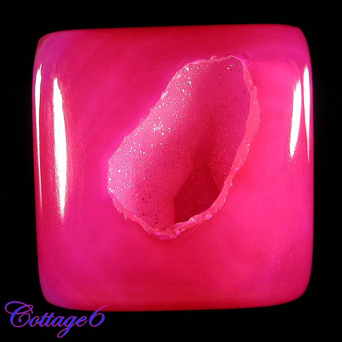 CERTIFIED 121.90Cts. ONYX DRUZY AGATE GEODE CABOCHON GEMSTONE C6-48