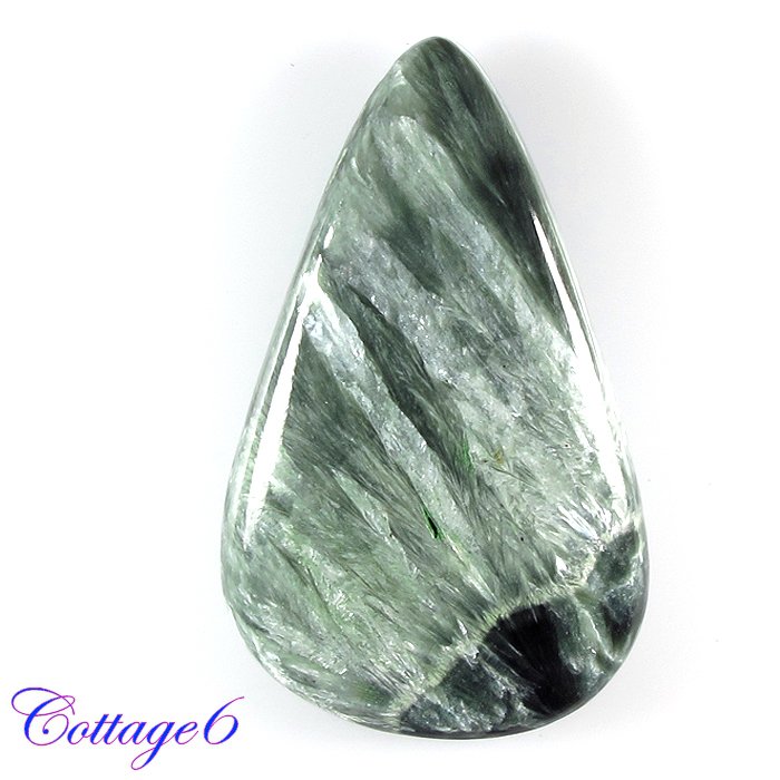 Certified  24.30Cts. NATURAL SERAPHINITE CABOCHON GEMSTONE C6-2500