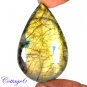 Certified 111.30Cts. NATURAL GOLDEN FLASH LABRADORITE CABOCHON GEMSTONE C6-2563