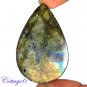 Certified 111.30Cts. NATURAL GOLDEN FLASH LABRADORITE CABOCHON GEMSTONE C6-2563