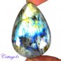 certfied 114.55Cts. NATURAL GOLDEN FLASH LABRADORITE CABOCHON GEMSTONE C6-2577