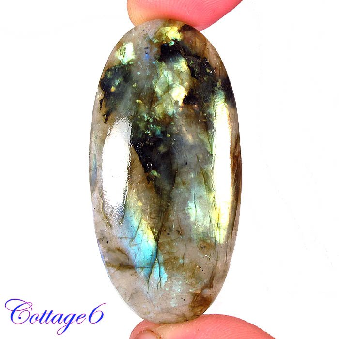 Certfied 78.95Cts. NATURAL GOLDEN FLASH LABRADORITE CABOCHON GEMSTONE C6-2562
