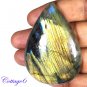 Certfied 133.05Cts. NATURAL GOLDEN FLASH LABRADORITE CABOCHON GEMSTONE C6-2561