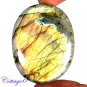 Certfied 107.20Cts. NATURAL GOLDEN FLASH LABRADORITE CABOCHON GEMSTONE C6-2603
