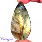 Certfied 102.60Cts. NATURAL GOLDEN FLASH LABRADORITE CABOCHON GEMSTONE C6-2592