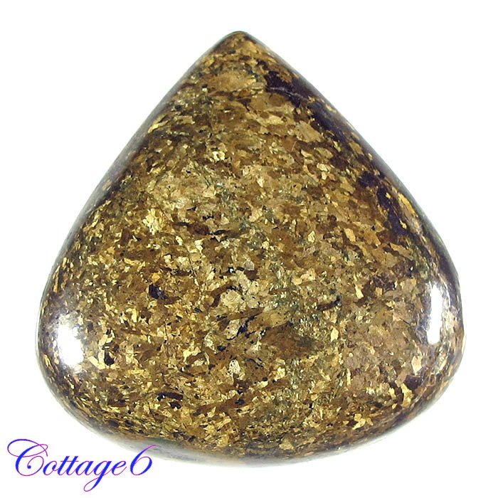 Certfied  56.66Cts. NATURAL BRONZITE PEAR SHAPE CABOCHON GEMSTONE C6-908
