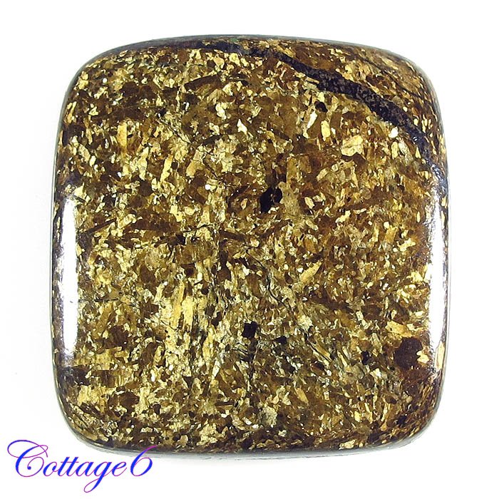 Certfied 43.65Cts. NATURAL BRONZITE CUSHION SHAPE CABOCHON GEMSTONE C6-909
