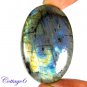 Certified 111.55Cts. NATURAL BLUE FIRE LABRADORITE OVAL SHAPE CABOCHON GEMSTONE C6-2159