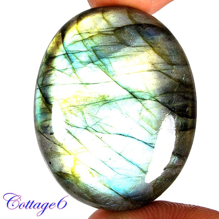 Certified 86.65Cts. NATURAL MULTY FIRE LABRADORITE OVAL SHAPE CABOCHON GEMSTONE C6-2155