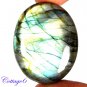 Certified 86.65Cts. NATURAL MULTY FIRE LABRADORITE OVAL SHAPE CABOCHON GEMSTONE C6-2155