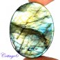 Certified 86.65Cts. NATURAL MULTY FIRE LABRADORITE OVAL SHAPE CABOCHON GEMSTONE C6-2155