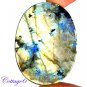 Certified 174.95Cts. NATURAL MULTY FIRE LABRADORITE OVAL SHAPE CABOCHON GEMSTONE C6-2154
