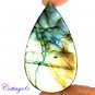 Certified 126.68Cts. NATURAL MULTY FIRE LABRADORITE PEAR SHAPE CABOCHON GEMSTONE C6-2172
