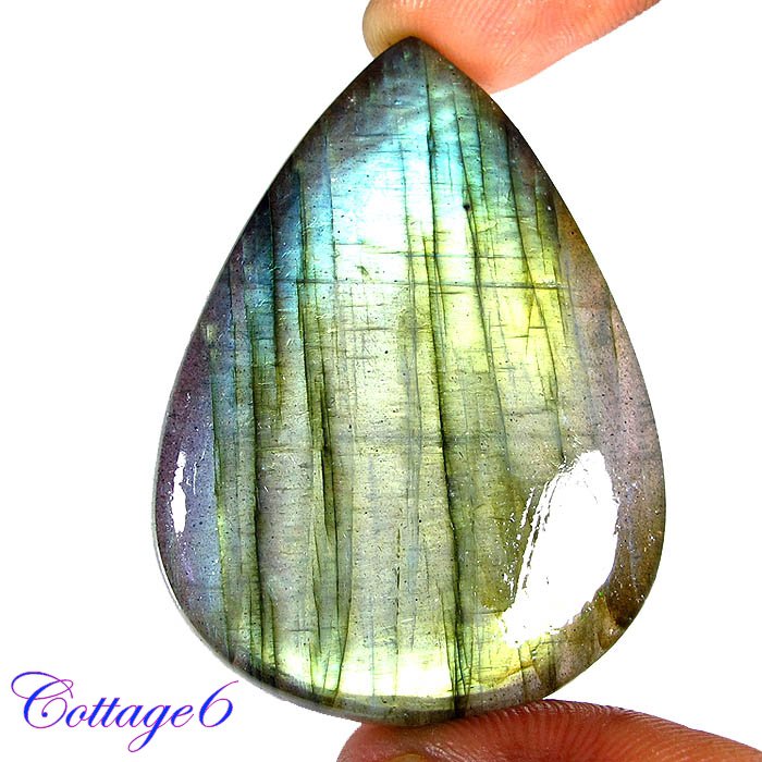 Certified 113.15Cts. NATURAL MULTY FIRE LABRADORITE PEAR SHAPE CABOCHON GEMSTONE C6-2161