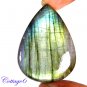 Certified 113.15Cts. NATURAL MULTY FIRE LABRADORITE PEAR SHAPE CABOCHON GEMSTONE C6-2161