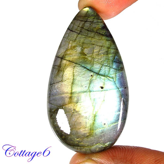 Certified 70.48Cts. NATURAL MULTY FIRE LABRADORITE PEAR SHAPE CABOCHON GEMSTONE C6-2151
