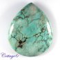 cERTIFIED  69.20Cts. NATURAL GREEN TIBET TURQUOISE PEAR CABOCHON GEMSTONE C6-2119