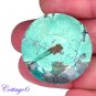 Certified 43.00Cts. NATURAL GREEN TIBET TURQUOISE ROUND SHAPE CABOCHON GEMSTONE C6-2116
