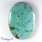 Certified 59.99Cts. NATURAL GREEN TIBET TURQUOISE OVAL CABOCHON GEMSTONE C6-2101