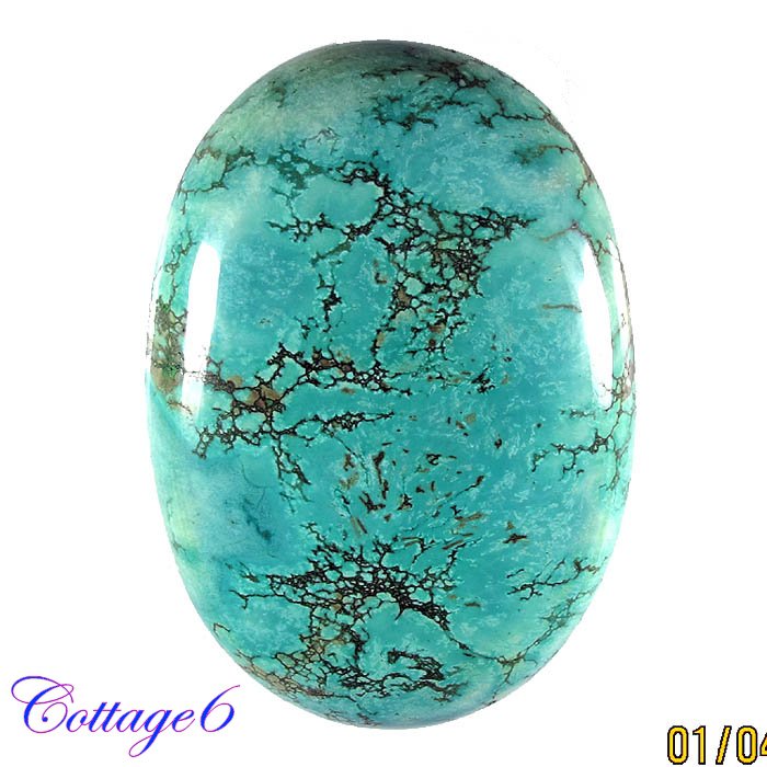 Certified AA!! 141.61Cts. NATURAL GREEN TIBET TURQUOISE OVAL CABOCHON GEMSTONE C6-2108