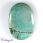 Certified 42.61Cts.100% NATURAL GREEN TIBET TURQUOISE OVAL CABOCHON ROYAL GEMSTONE C6-2107