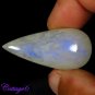 Certified 56.80Cts. NATURAL RAINBOW MOONSTONE PEAR CABOCHON GEMSTONE C6-2293