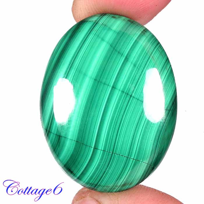 Certified  55.19Cts. NATURAL GREEN MALACHITE OVAL SHAPE CABOCHON GEMSTONE C6-2271