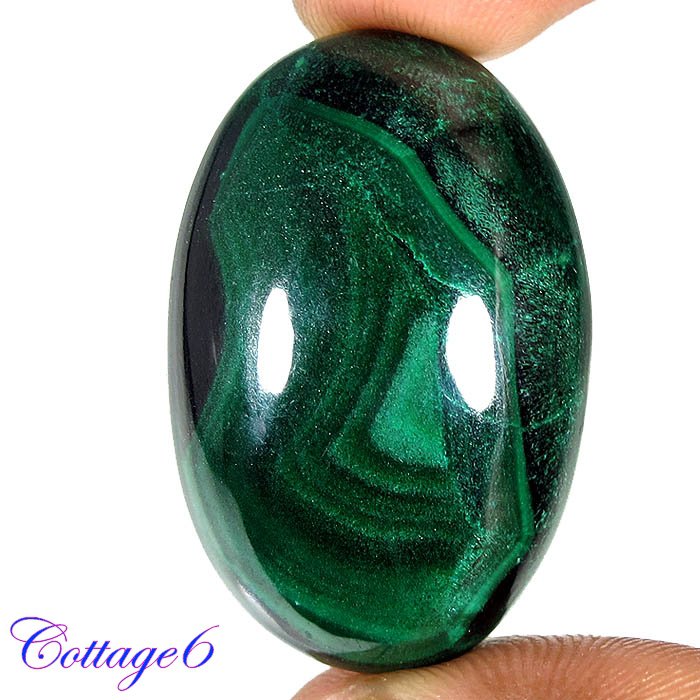 Certified 88.52Cts. NATURAL GREEN MALACHITE CABOCHON GEMSTONE C6 147
