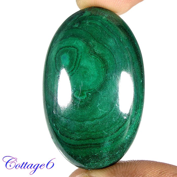 Certified 86.07Cts. NATURAL GREEN MALACHITE CABOCHON GEMSTONE C6-165