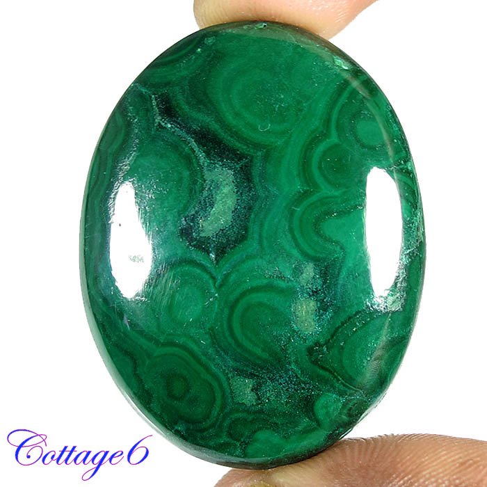 Certified 90.90Cts. NATURAL GREEN MALACHITE CABOCHON GEMSTONE C6 199