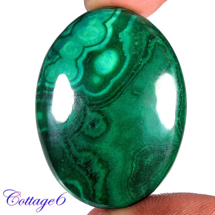 Certified 70.02Cts. NATURAL GREEN MALACHITE CABOCHON GEMSTONE C6 125