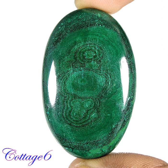 Certified 97.34Cts. NATURAL GREEN MALACHITE CABOCHON GEMSTONE C6 183