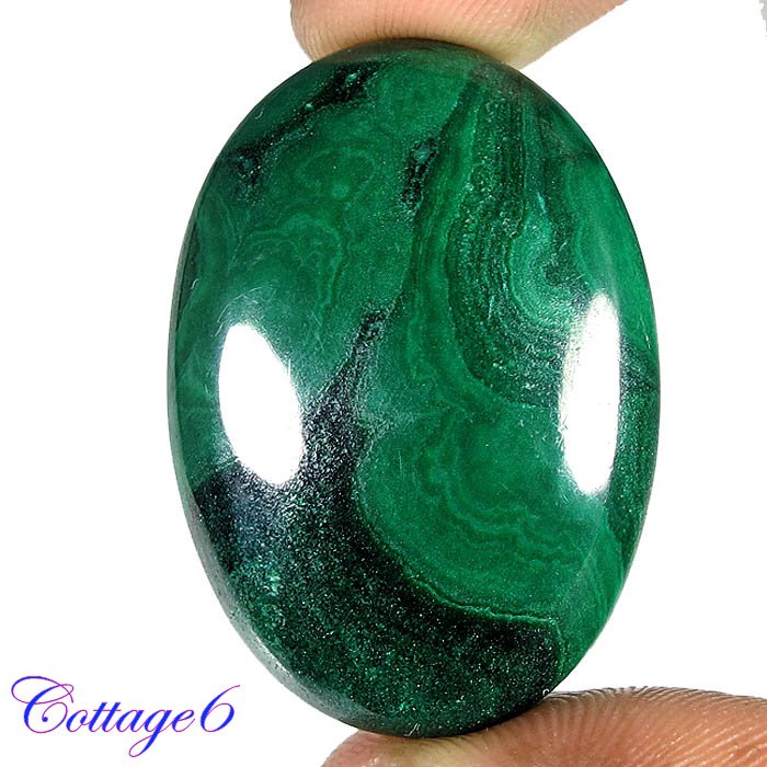 Certified 91.75Cts. NATURAL GREEN MALACHITE CABOCHON GEMSTONE C6 152