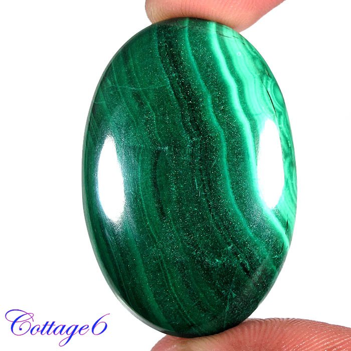 Certified 73.16Cts. NATURAL GREEN MALACHITE CABOCHON GEMSTONE C6 160