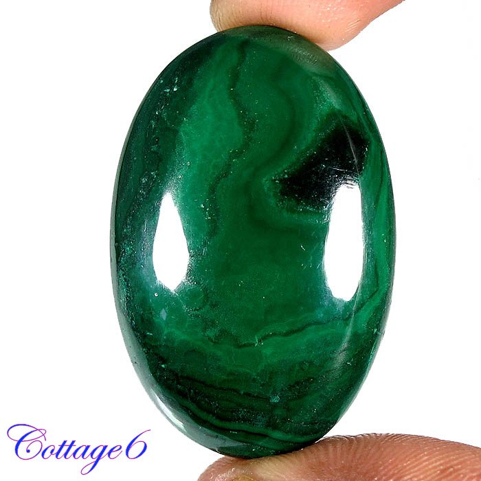 Certified 86.62Cts. NATURAL GREEN MALACHITE CABOCHON GEMSTONE C6 157