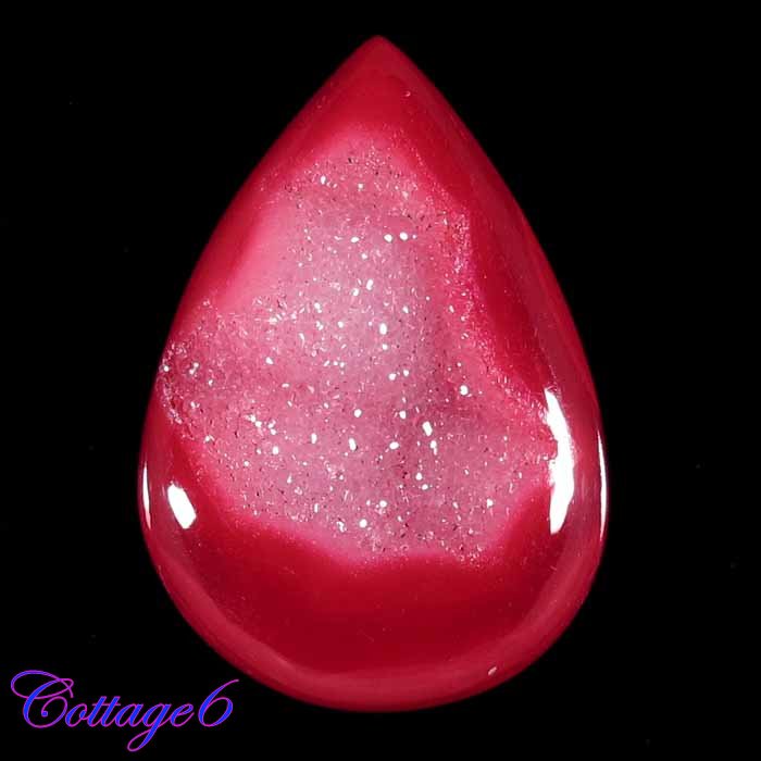 Certified 28.48Cts. ONYX  DRUZY AGATE GEODE CABOCHON GEMSTONE C6-612