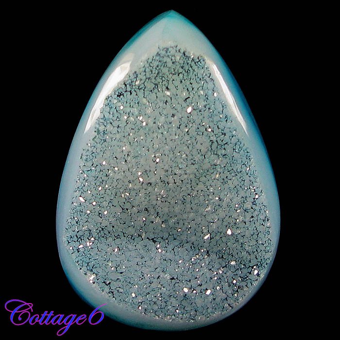 Certified 64.82Cts. CRYSTAL DRUZY AGATE GEODE CABOCHON GEMSTONE C6-832